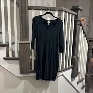 bobi dark green Long Sleeve Dress